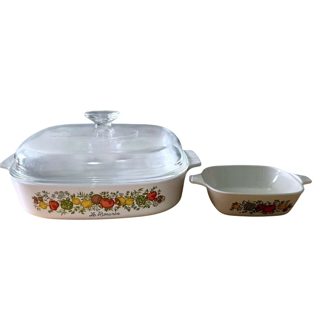 Corning Ware Casserole Set Spice of Life Le Romarin Vintage Grandmacore
